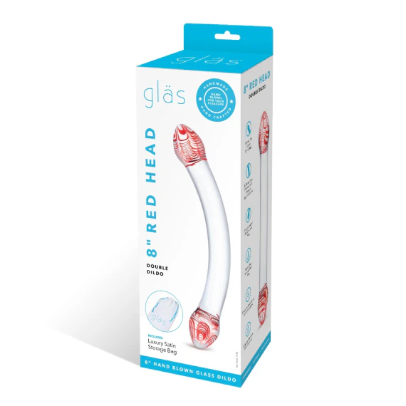 Glas Toy 8 Inch Red Head Glass Double Dildo - Save 80%