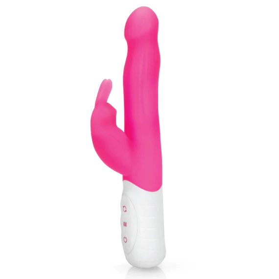 Rabbit Essentials Pink Slim Shaft Rabbit Vibrator with Rotating Beads
