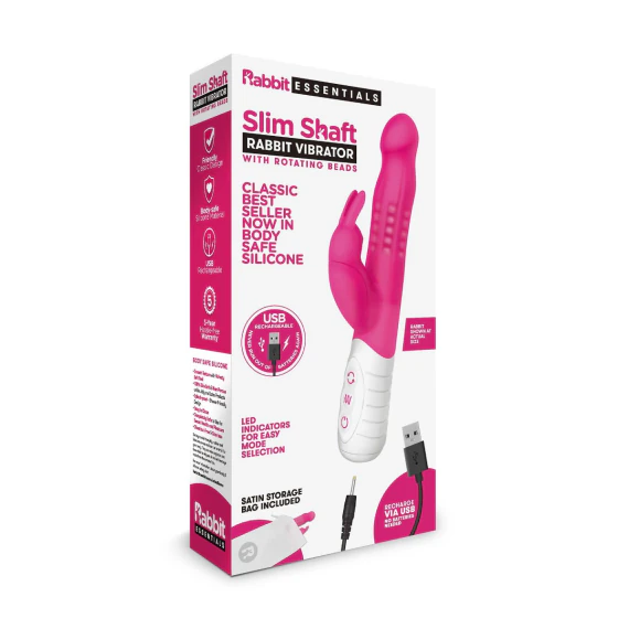 Rabbit Essentials Slim Shaft Vibrator with Rotating Beads | Le Wand Rabbit Essentials Slim Shaft Vibrator with Rotating Beads | Le Wand