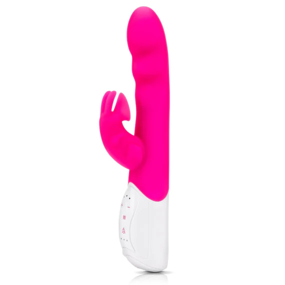 Rabbit Essentials Pink Clit Suction Vibrator with Throbbing Shaft