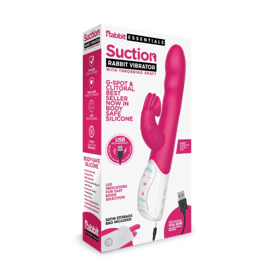Rabbit Essentials Clit Suction Vibrator with Throbbing Shaft | Le Wand
