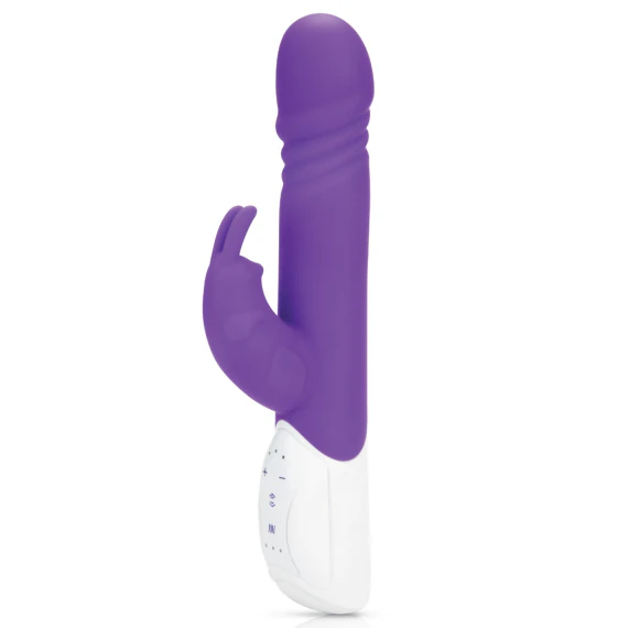 Rabbit Essentials Purple Thrusting Vibrator with Throbbing Shaft