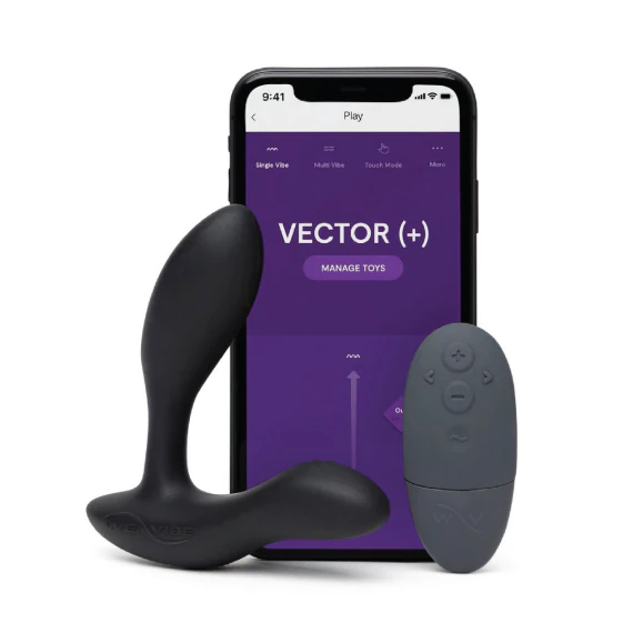 We-Vibe Vector+ Rechargeable Silicone Prostate Massager with Remote Control 