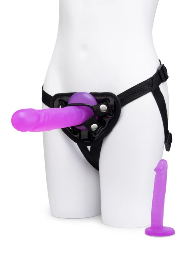 3 Piece PVC Strap-On Dildo Harness Set