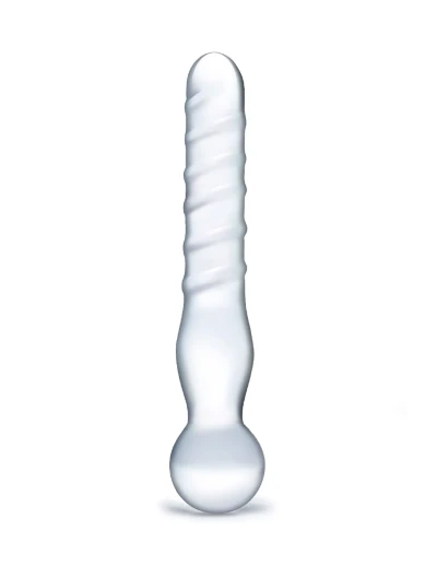 8” Joystick Clear Glass Dildo