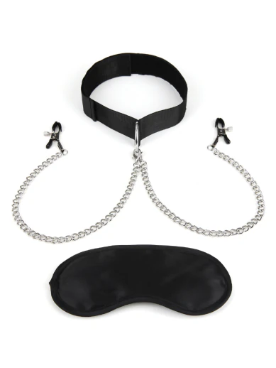 Collar with Chained Adjustable Nipple Clamps