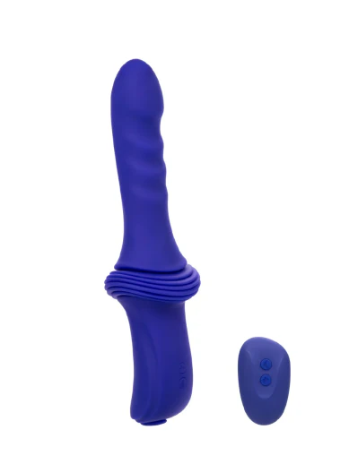 overdrive remote control rechargeable silicone sex machine smooth thruster purple