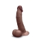 slipskin realistic silicone dildo - 8" curvy brown