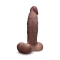 slipskin realistic silicone dildo - 8" girthy brown