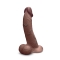 slipskin realistic silicone dildo - 9" curvy brown