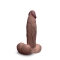 slipskin realistic silicone dildo - 7" girthy brown