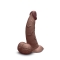 slipskin realistic silicone dildo - 6.5" curvy brown