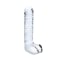 8" Realistic Ribbed Glass G-Spot Dildo with Balls