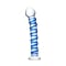 7.5" Blue Spiral Glass Dildo