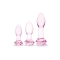 3-Piece Rosebud Glass Butt Plug Set