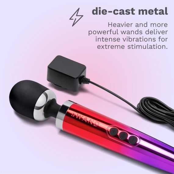 Die Cast Massagestab. Kabelgebundener Premium-Wand mit Aluminiumgehäuse & extrem starkem Motor. 10 Intensitäten, 20 Muster, unbegrenzte Laufzeit – maximale Power von Le Wand. Exklusive bei RaiX Shop Konstanz kaufen