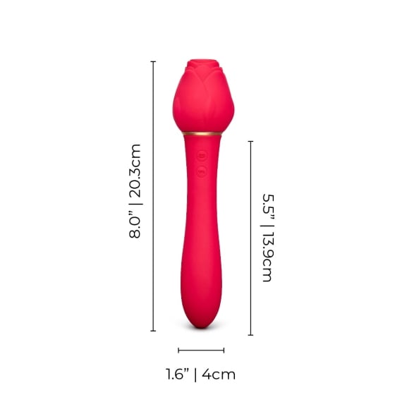Rechargeable Dual Ended Rose Suction Vibrator | Le Wand