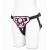Lux Fetish Fully Adjustable Unisex Pretty in Pink Strap-On Harness with Satin Blindfold
