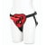 Lux Fetish Fully Adjustable Unisex Red Heart Strap-On Harness 5 Inch Dildo Set