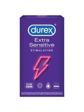 DUREX Extra Sensitive Stimulating 12 Count Latex Condoms