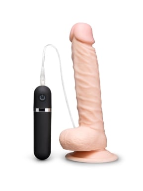 8 Inch Realistic Vibrating Dildo with Suction Cup - Cream