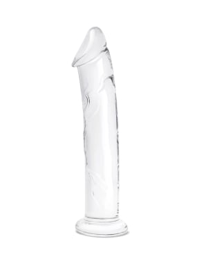 12" Glass Dildo with Veins & Flat Base