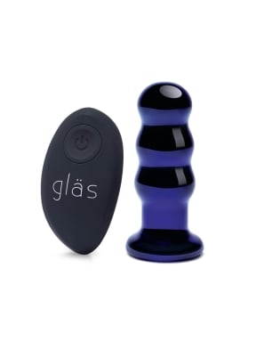 3.5 Inch rechargeable remote-controlled vibrating beaded butt plug