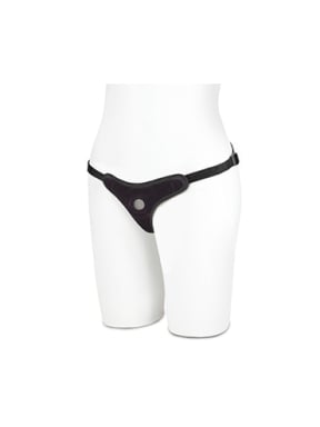 black velvet bikini strap-on harness