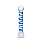 6.5 Inch Blue Spiral Glass Dildo