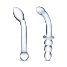 2-Piece G-Spot Pleasure Glass Dildo Set