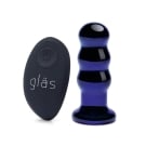 3.5 Inch Rechargeable Remote-Controlled Vibrating Glass Beaded Butt Plug