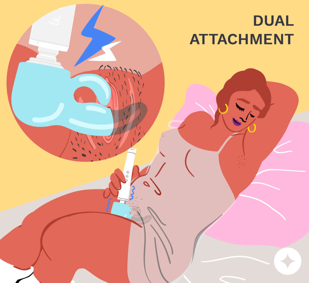 Use the Le Wand Dual Attachment to experience a blended orgasm
