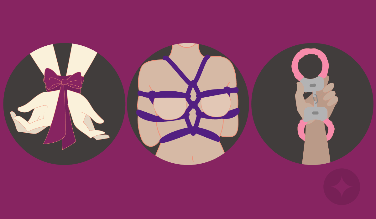The most common example of bondage play is being tied up