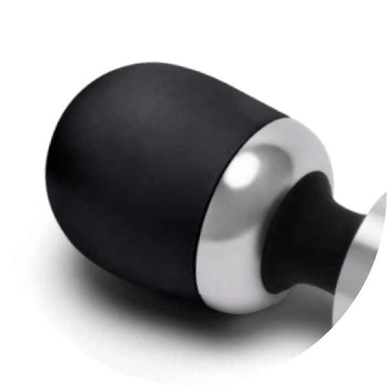 The head of the Le Wand Die Cast Massager is made from 100% body-safe silicone